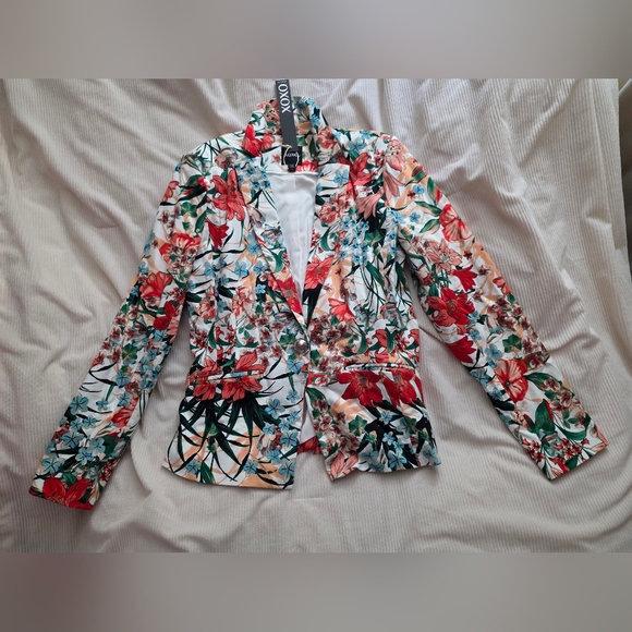 XOXO Floral Blazer Jacket Multicolored Sz S NWT. BLAZER ONLY - Picture 5 of 13